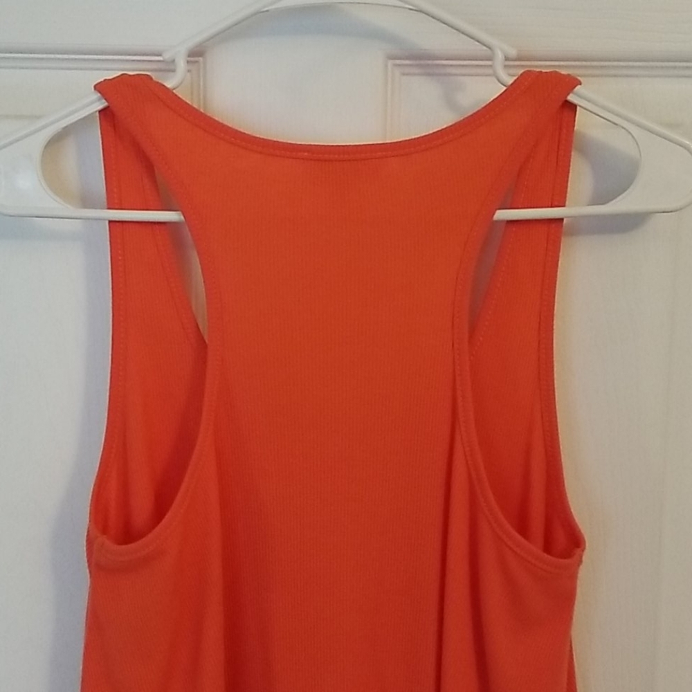 Umgee Orange Racerback Ruffled Hem Tank Tunic - Picture 5 of 7